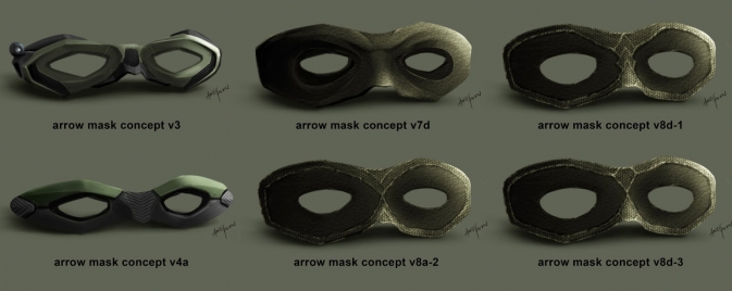 Des concept arts pour le masque de Green Arrow