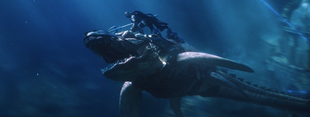 Ocean Master (Patrick Wilson) chevauche un tylosaure sur une nouvelle image d'Aquaman