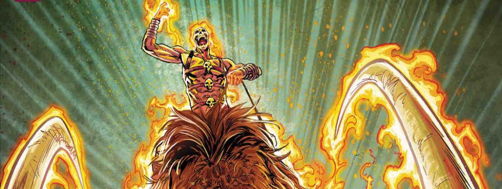 Le Ghost Rider préhistorique s'expose dans les planches d'Avengers #7