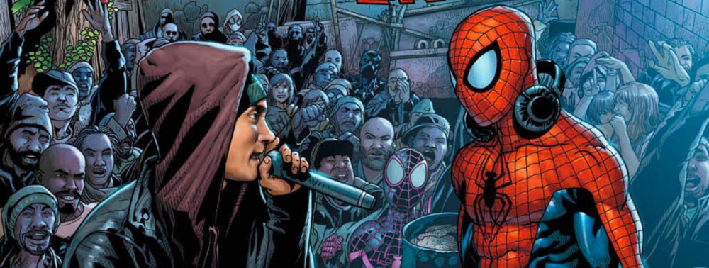 Eminem fait une battle de rap contre Spider-Man en couverture d'Amazing Spider-Man (ben oui)