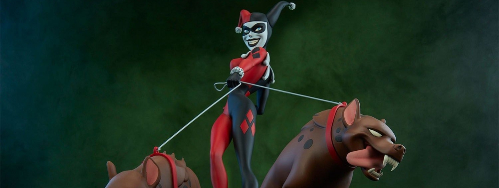 Sideshow présente sa statuette Harley avec les hyènes Bud et Lou façon Batman : TAS