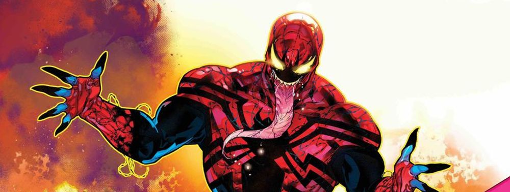 Un Venom à spider-costume rouge et bleu pour la mini-série Battleworld