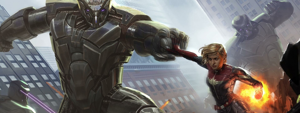 Captain Marvel fracasse des Kree Sentries dans les concept arts du film de Marvel Studios