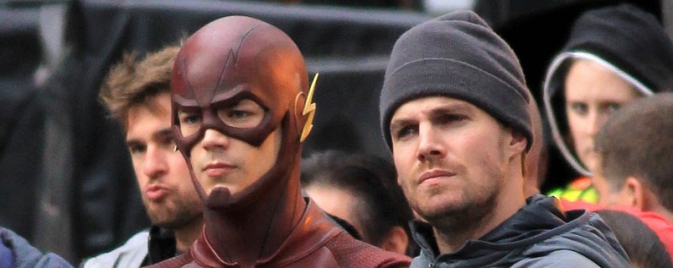 Des images du crossover entre Arrow et The Flash