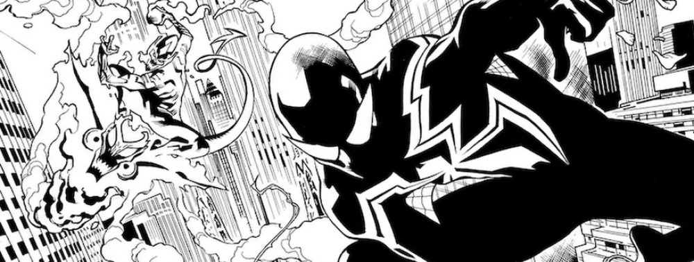 Le Spider-Man en costume noir se montre sur les planches d'Amazing Spider-Man #800