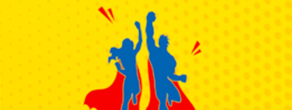 Super-Heureux grâce aux Super-Héros de Lise Benkemoun (Comic Box), aux éditions de l'Opportun