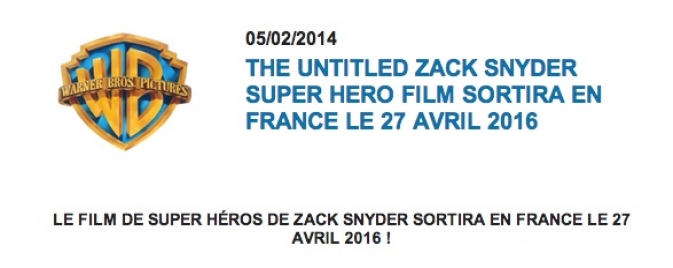 Batman VS Superman sortira le 27 Avril 2016 en France